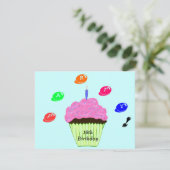 Invitation 10e Anniversaire Fête Candy Bits Cupcake Invitatio (Debout devant)