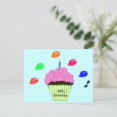 Invitation 10e Anniversaire Fête Candy Bits Cupcake Invitatio (Debout devant)