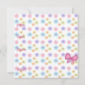 Invitation 10e anniversaire Floral rose papillon (Dos)