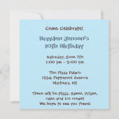 Invitation 10e anniversaire : Garçon :Invitation (Dos)