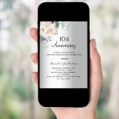 Invitation 10e anniversaire mariage de la verdure fleurie arg