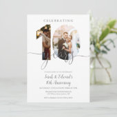 Invitation 10e anniversaire Mariage moderne 2 photo (Debout devant)