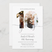 Invitation 10e anniversaire Mariage moderne 2 photo (Devant / Derrière)