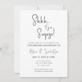 Invitation 10e anniversaire minimaliste de surprise noire 10e (Devant)