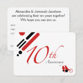 Invitation 10e anniversaire (mod birds) (Devant / Derrière)