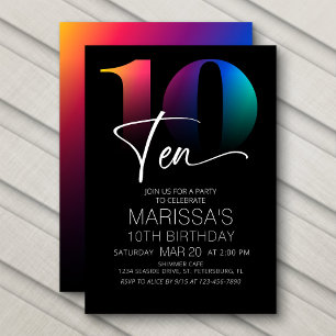 Invitation 10e anniversaire moderne