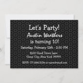 Invitation 10e Anniversaire Moderne pour lui Rouge Blanc Noir (Dos)