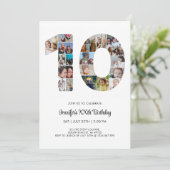 Invitation 10e anniversaire Numéro 10 Photo personnalisée Col (Debout devant)