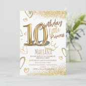 Invitation 10e anniversaire parties scintillant d'or Fête Gla (Debout devant)