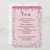 Invitation 10e Anniversaire Pink Icing Et Sprinkles (Devant)