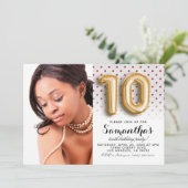 Invitation 10e anniversaire Polkadot Portrait (Debout devant)