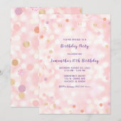 Invitation 10e anniversaire Purple Pink Gold (Devant / Derrière)