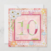 Invitation 10e anniversaire style scrapbooking (Devant)