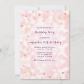 Invitation 10e Anniversaire Violet Rose Or (Devant)