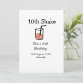 Invitation 10e Shake 10e anniversaire heureux milkshake scrib (Debout devant)
