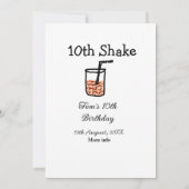 Invitation 10e Shake 10e anniversaire heureux milkshake scrib (Dos)