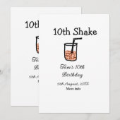 Invitation 10e Shake 10e anniversaire heureux milkshake scrib (Devant / Derrière)