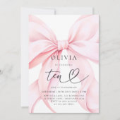 Invitation 10th Birthday Pink Bow Party (Devant)