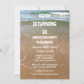 Invitation 10th Birthday Tenth Ocean Sandy Beach Party Custom (Devant)