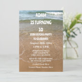 Invitation 10th Birthday Tenth Ocean Sandy Beach Party Custom (Debout devant)