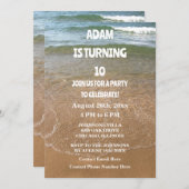 Invitation 10th Birthday Tenth Ocean Sandy Beach Party Custom (Devant / Derrière)