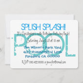Invitation 10th Ten Birthday Pool Party Enregistrer la date P (Dos)