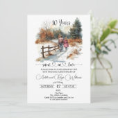 Invitation 10th Wedding Anniversary Winter Landscape Romantic (Debout devant)