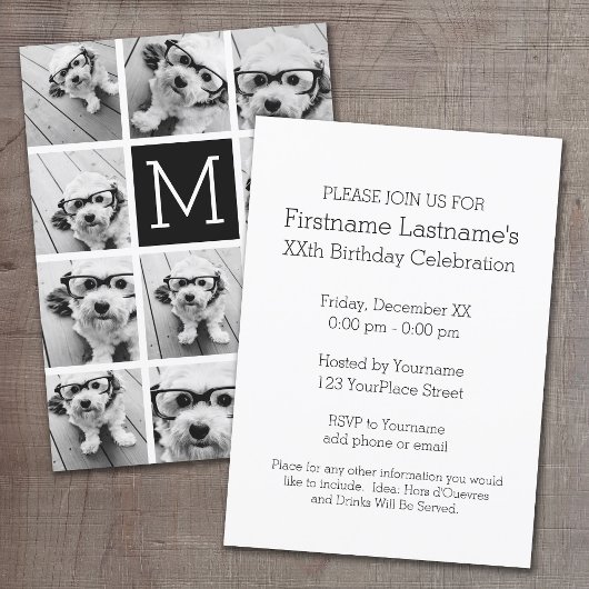 Invitation 11 Photo Instagram Collage Anniversaire