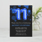 Invitation 11e anniversaire Ballons Enfants Blue Boy Party (Debout devant)