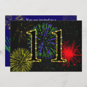 Invitation 11e anniversaire de fête (Devant / Derrière)