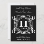 Invitation 11e anniversaire de mariage en acier (Devant)