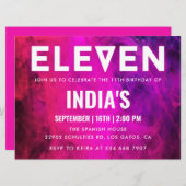 Invitation 11e anniversaire de Pink Neon (Devant / Derrière)