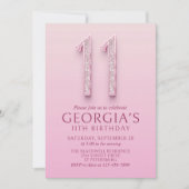 Invitation 11e anniversaire Diamants roses (Devant)