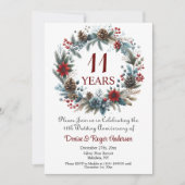 Invitation 11e anniversaire du Mariage hiver (Devant)