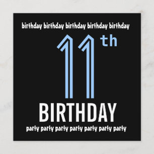 Invitation 11e anniversaire du Modern Blue and Black W690