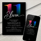 Invitation 11e anniversaire moderne
