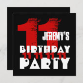 Invitation 11e anniversaire TONES CHAUDES Grunge Z04B (Devant / Derrière)