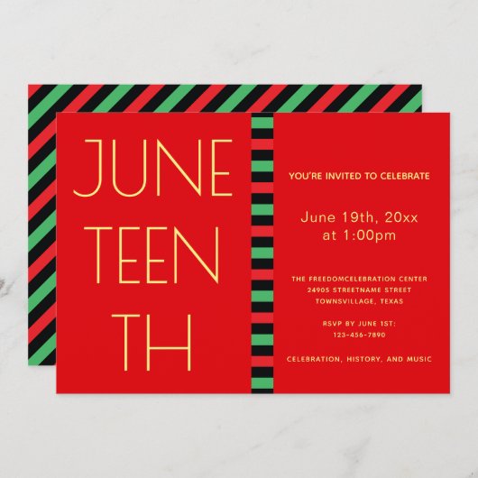 Invitation 11ème Fête de la Liberté Rouge Jaune (Devant / Derrière)