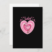 Invitation 12 ans mignonne Flamant rose Anniversaire fille 12 (Devant / Derrière)