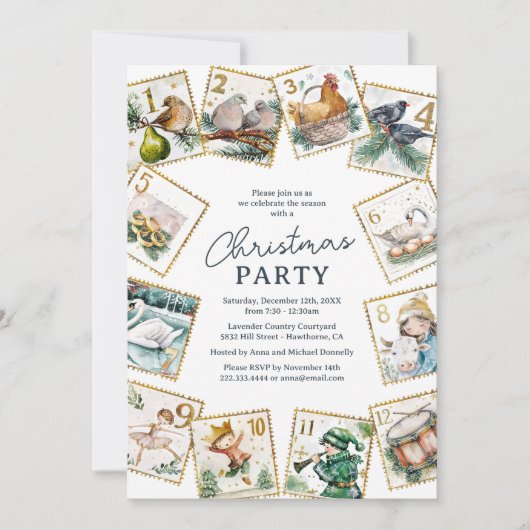 Invitation 12 Jours de Noël Fête (Devant)