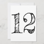 Invitation 12 numéro onze manuscrit géant (Devant)