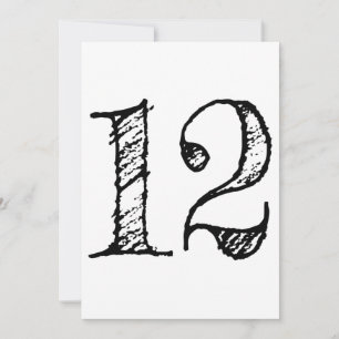 Invitation 12 numéro onze manuscrit géant