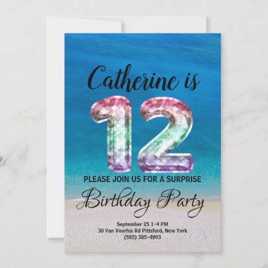 Invitation 12e anniversaire (Devant)
