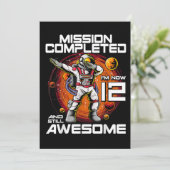 Invitation 12e anniversaire astronaute 12 ans espace extra-at (Debout devant)