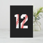 Invitation 12e anniversaire Baseball grand nombre Douze (Debout devant)
