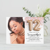 Invitation 12e anniversaire Confetti Gold Portrait (Debout devant)