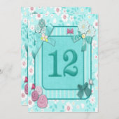 Invitation 12e anniversaire de fête d'invitation (Devant / Derrière)