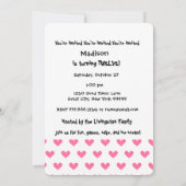 Invitation 12e anniversaire de la fille Nom personnalisé W11 (Dos)