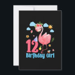 Invitation 12e anniversaire filles Flamant rose 12 ans Tropic<br><div class="desc">Funny Flamingo Gift for men,  Gift for women,  wife,  husband,  son,  daughter,  grandson,  granddaughter. Design Gift Idea for Birthday,  Christmas,  Anniversary,  Fathers day,  Mothers Day,  matching outfit men,  women,  father,  wife,  teacher.</div>