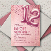 Invitation 12e anniversaire filles Rose or